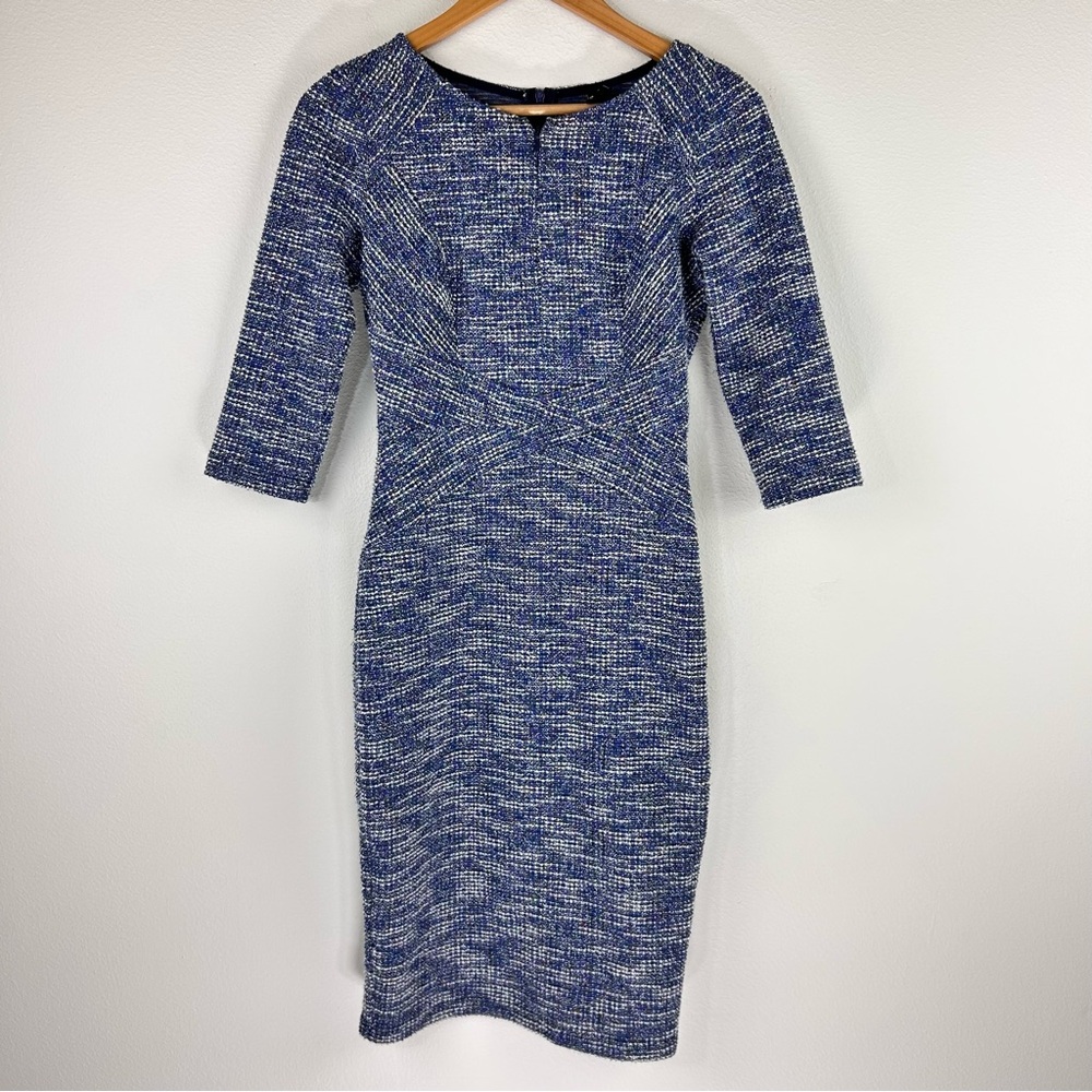 VFSHOW VFEMage Women's Blue Slim Bodycon Zipper Up Pencil Sheath Dress Size XS